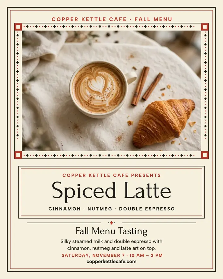 Copper Kettle fall spiced latte post template