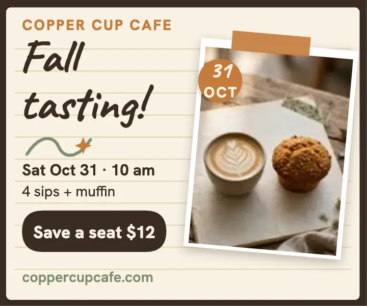 Copper Cup fall tasting journal card template