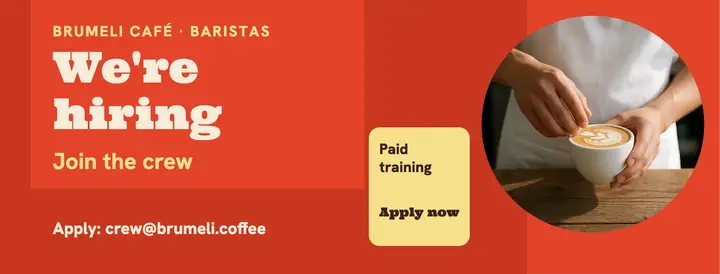 Brumeli Café barista hiring cover template