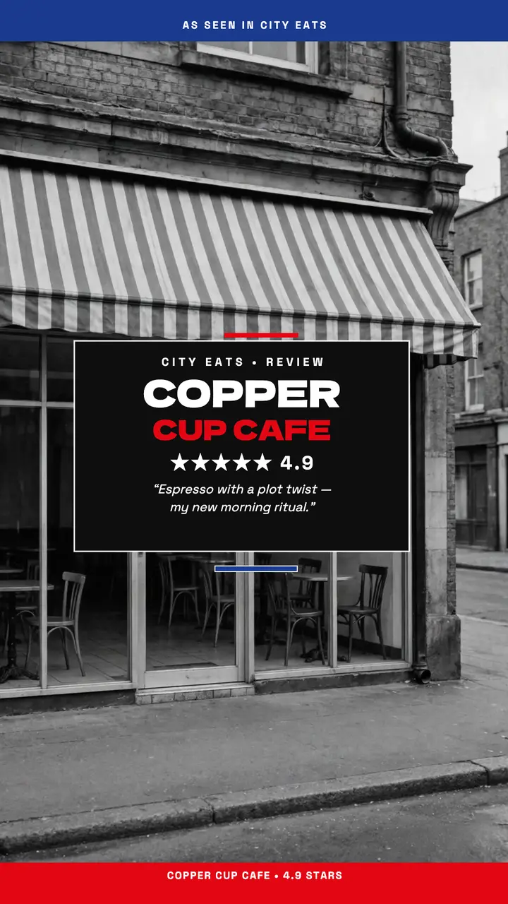 Copper Cup Cafe review title story template