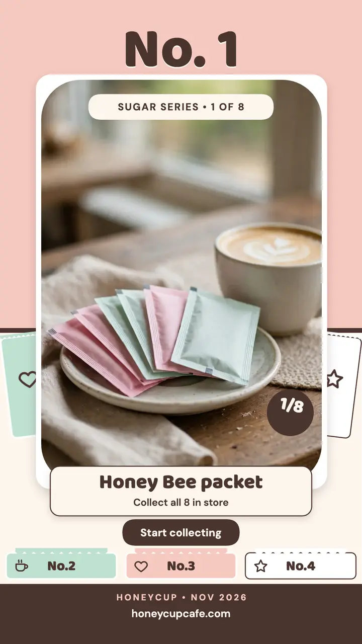 Honeycup sugar packet series story template
