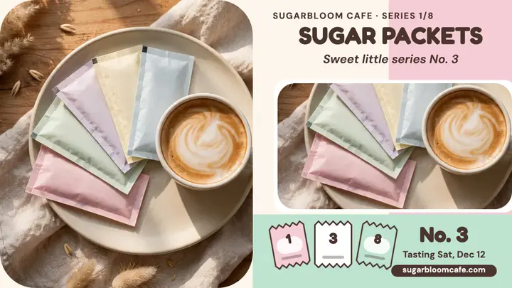 Sugarbloom Cafe sugar packet collection thumbnail template