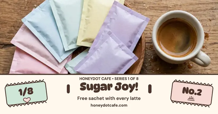 Honeydot collectible sugar sachets post template