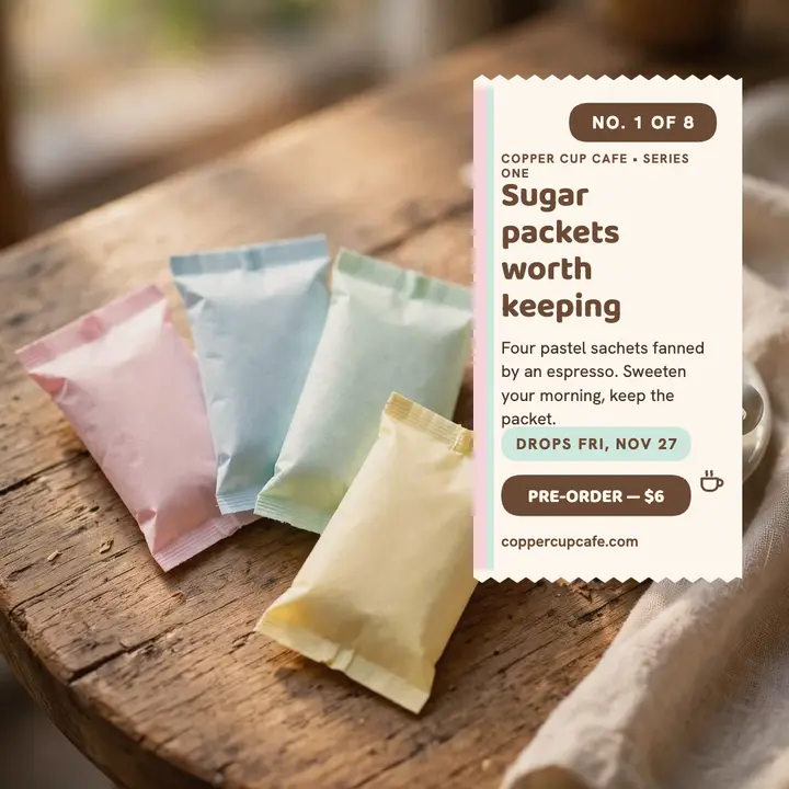 Copper Cup sugar series pre-order post template