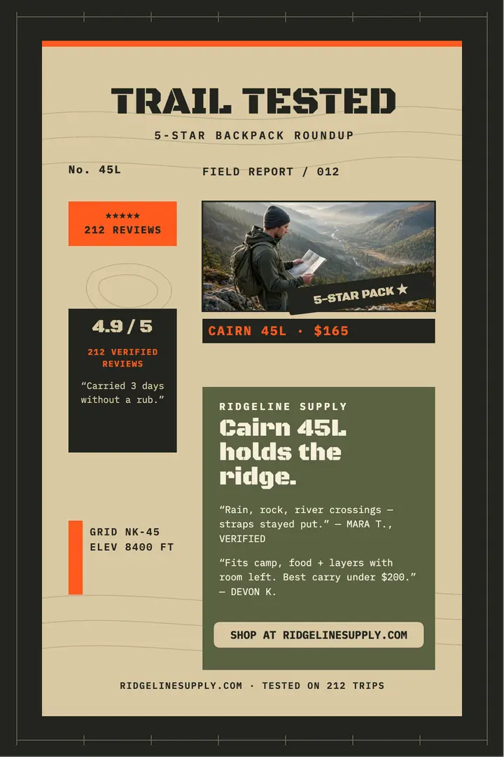 Cairn trail pack reviews poster template