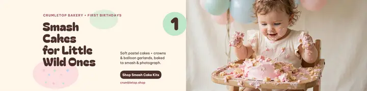 Crumbletop smash cakes banner template