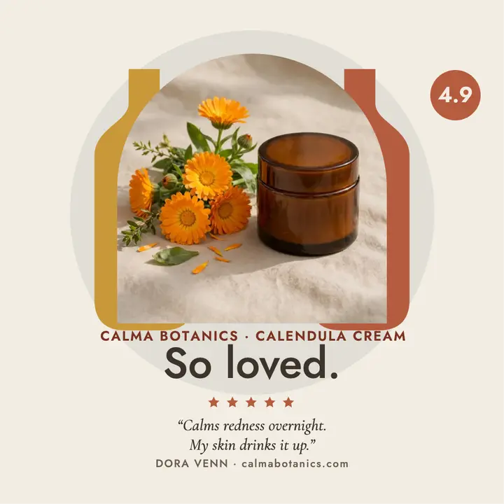 Calma Botanics calendula cream review post template