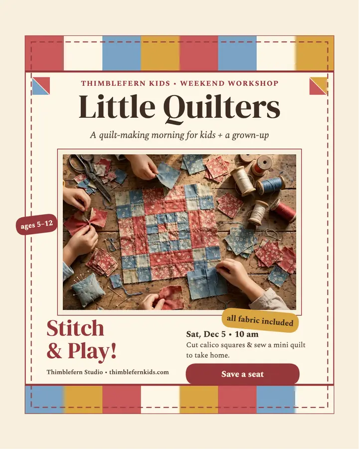 Little Quilters weekend workshop post template