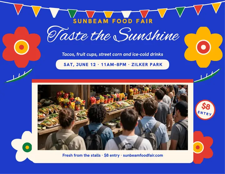 Sunbeam Food Fair calico flyer template