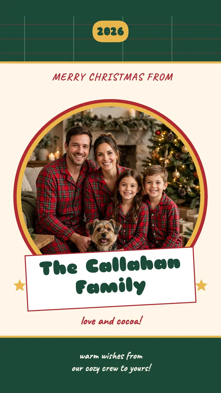 Callahan family plaid pajamas story template
