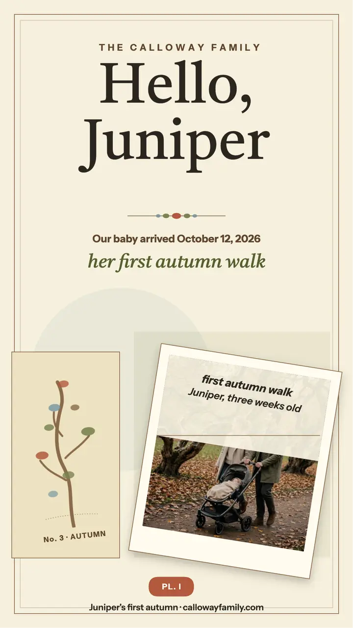 Calloway baby first autumn plate story template