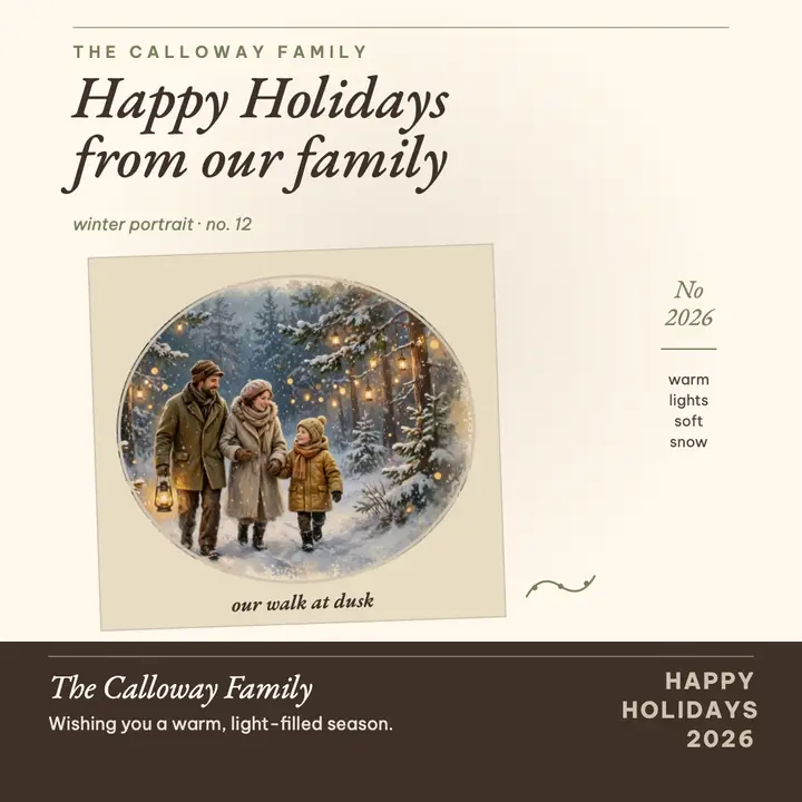 Calloway holiday family portrait card template