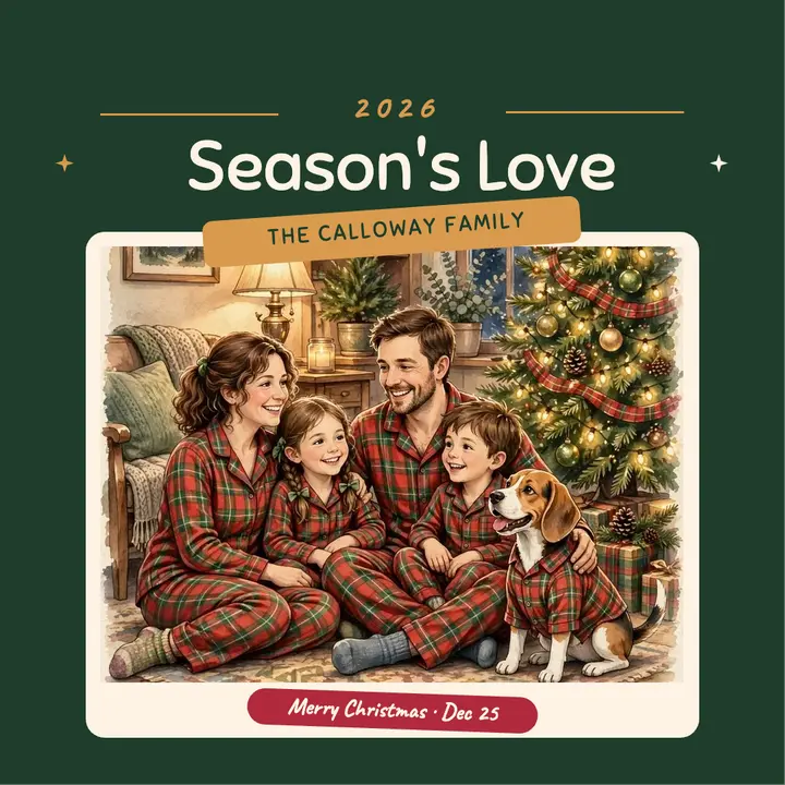 Calloway family matching pajamas post template