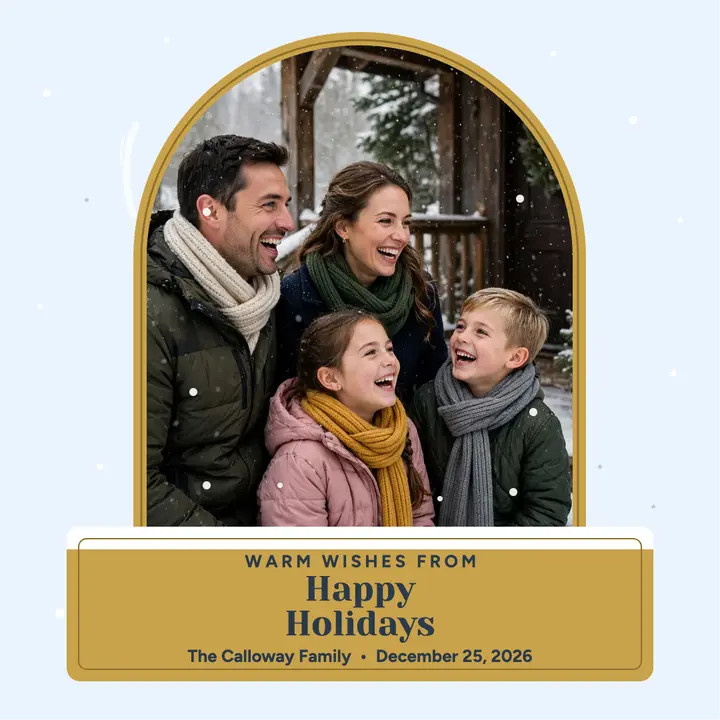 Calloway snow globe holiday post template