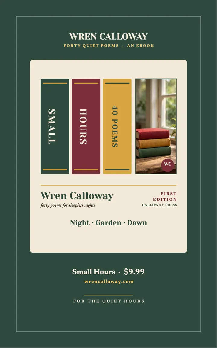 Small Hours cloth spine poetry cover template
