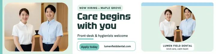Lumen Field Dental hiring banner template