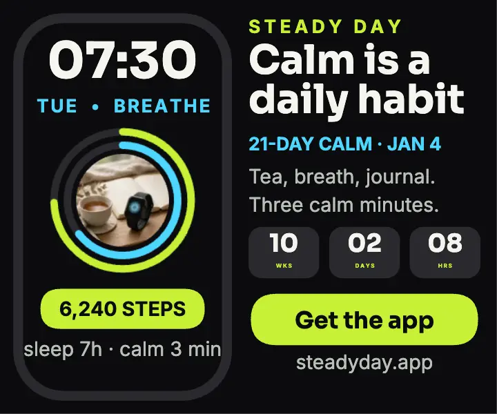 Steady Day calm habit watch countdown ad template