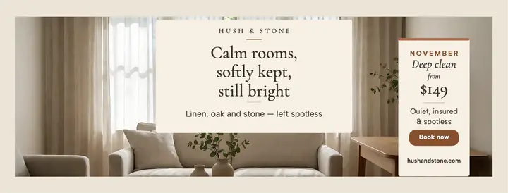 Hush and Stone calm cleaning cover template