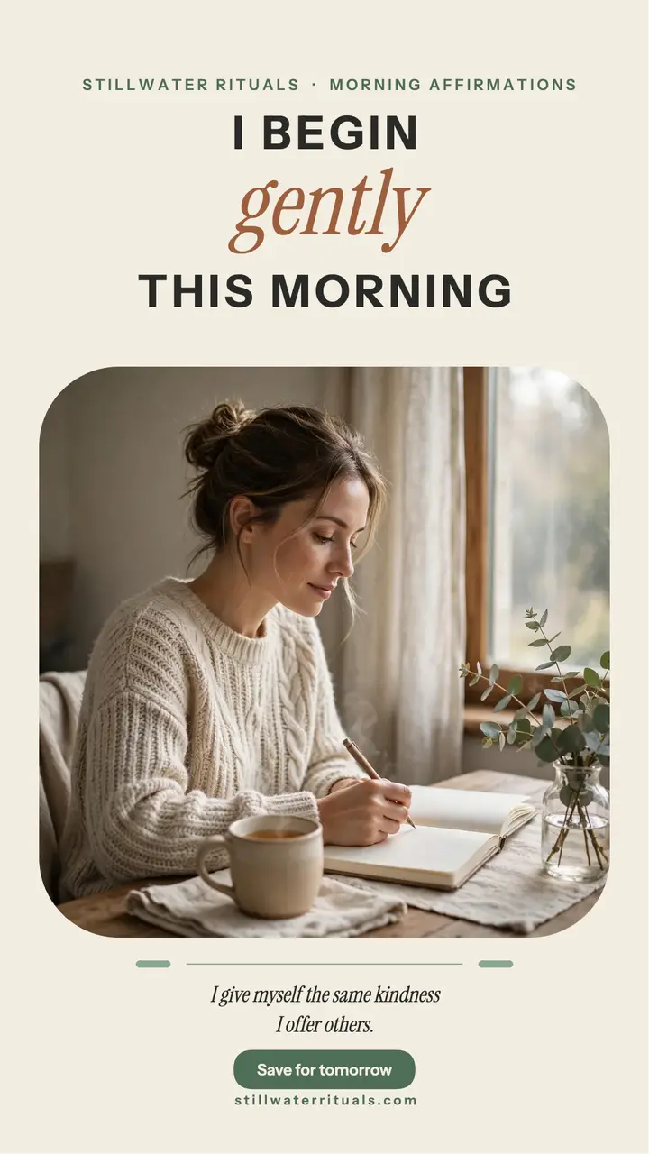Stillwater Rituals calm morning affirmation story template