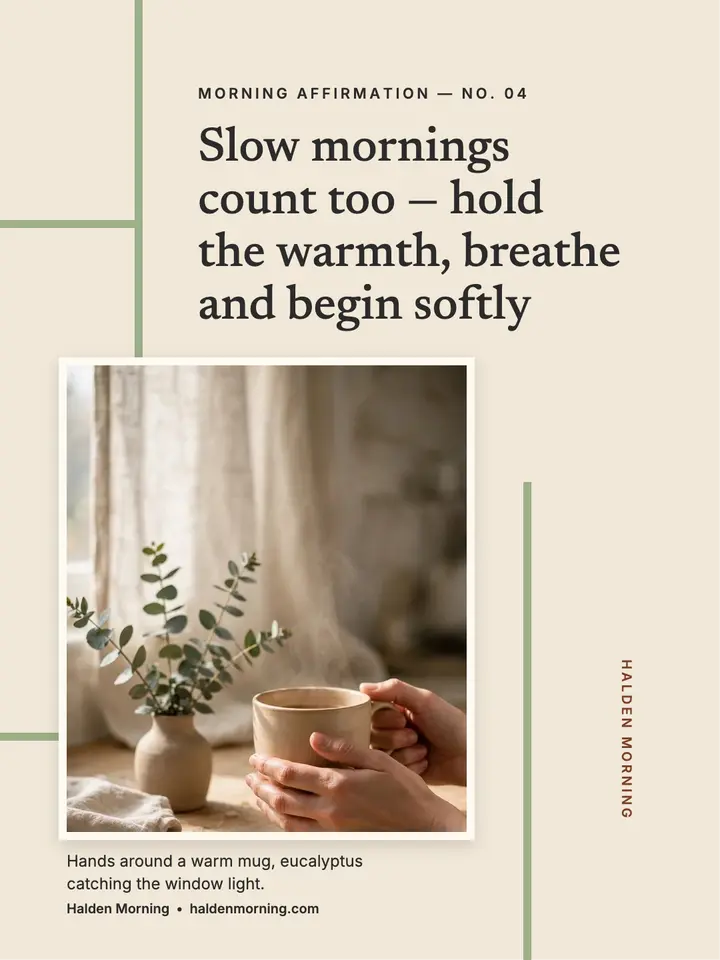 Halden Morning calm affirmation portrait template