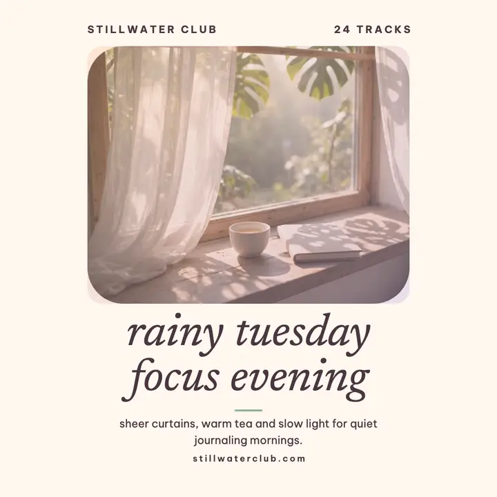 Calm morning playlist cover, Stillwater Club template