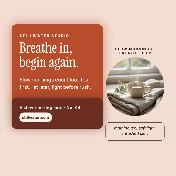 Stillwater calm morning quote post template