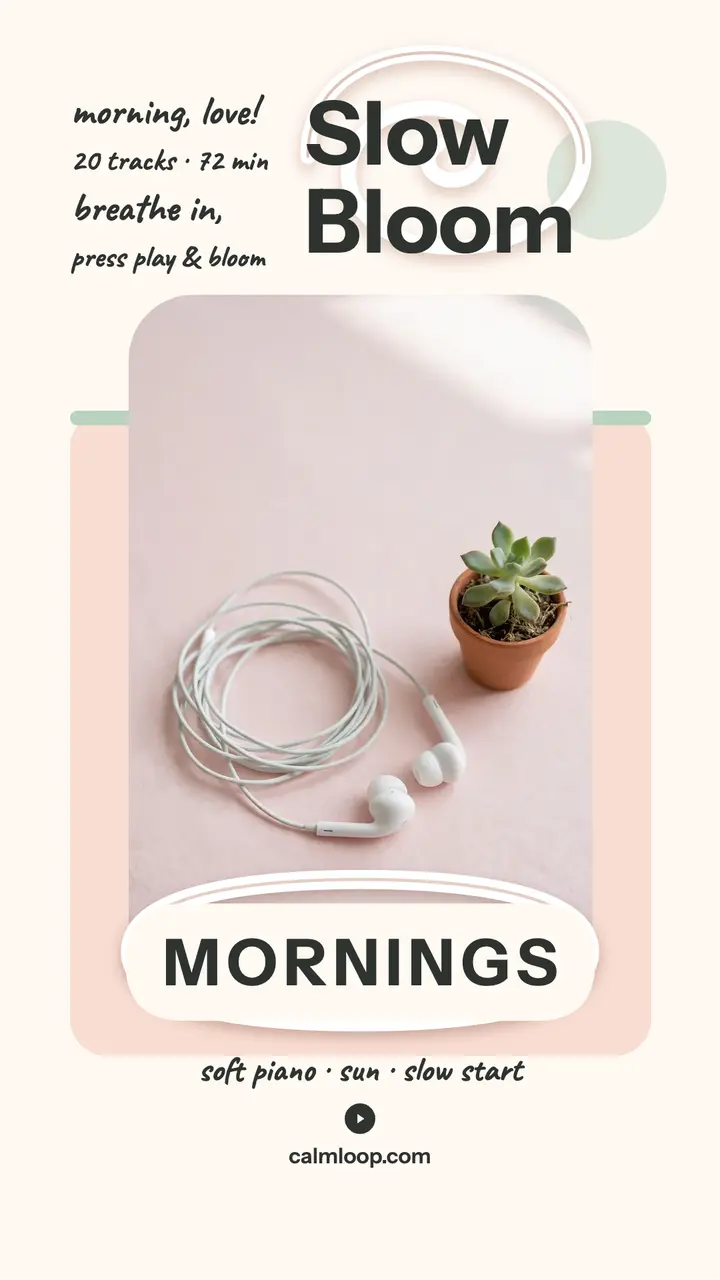 Slow Bloom Mornings playlist story template