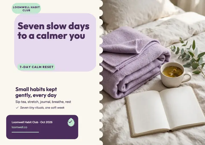 Loomwell seven-day calm reset certificate template