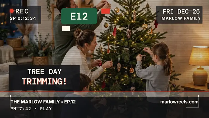 Marlow family tree trimming camcorder thumbnail template