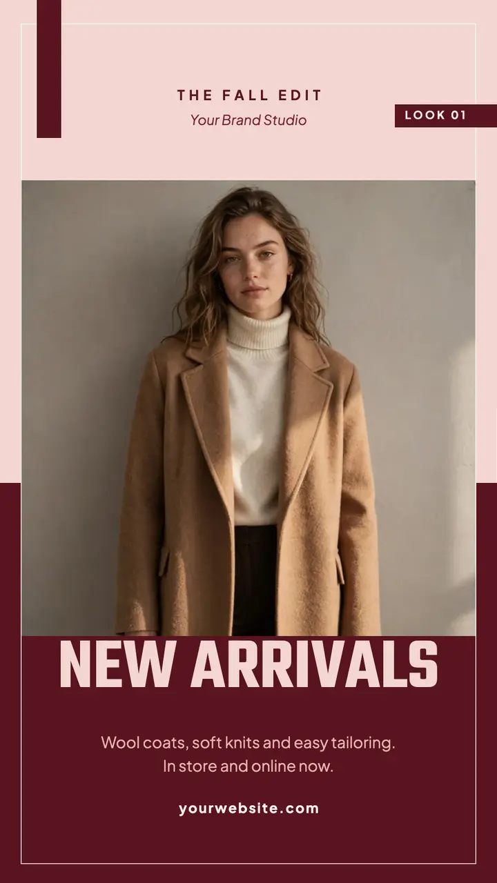 Camel coat new arrivals story template