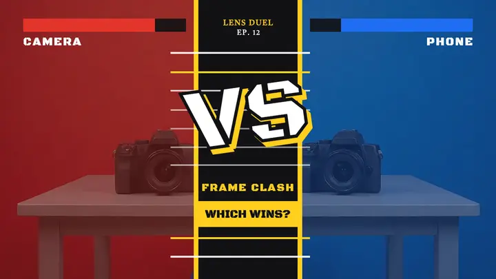 Lens Duel camera versus phone thumbnail template