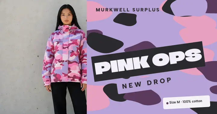 Murkwell pink camo drop post template