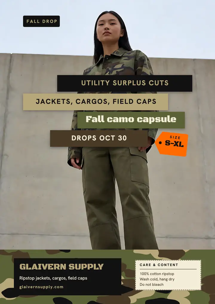 Fall camo capsule surplus flyer template