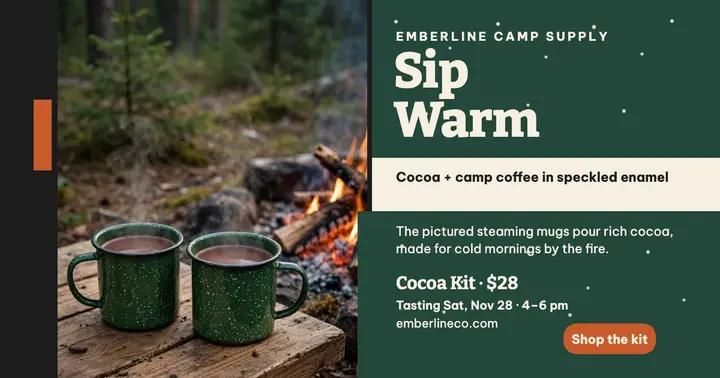 Emberline camp cocoa enamel mugs post template