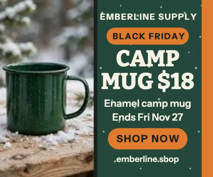 Emberline camp mug Black Friday sale template