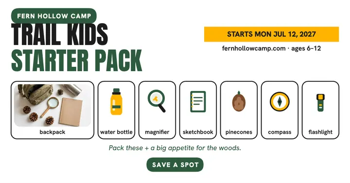 Trail Kids starter pack, Fern Hollow Camp template