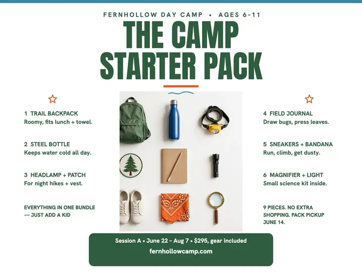 Fernhollow Camp starter pack flyer template