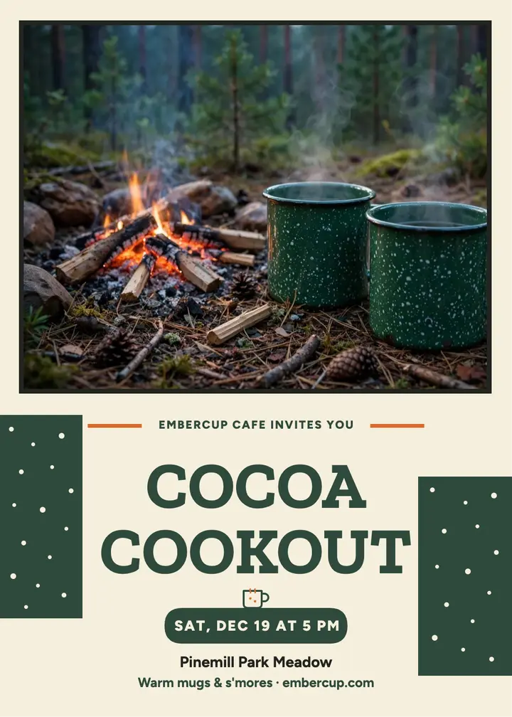 Embercup cocoa cookout invitation: cocoa cookout invitation template