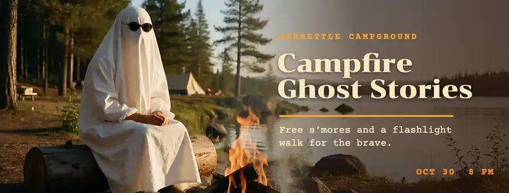 Ashkettle campfire ghost stories sheet-ghost cover: campfire ghost stories night facebook cover template