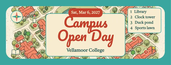 Vellamoor College open day map cover template