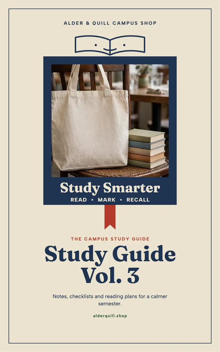 Alder and Quill study guide tote cover template