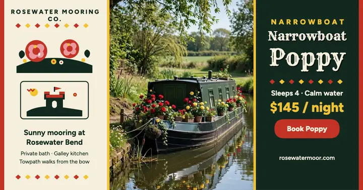 Poppy canal-boat rental post template