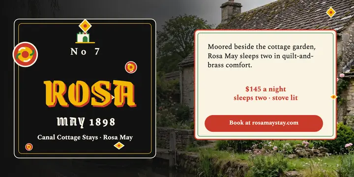 Rosa May canal cottage stay post template