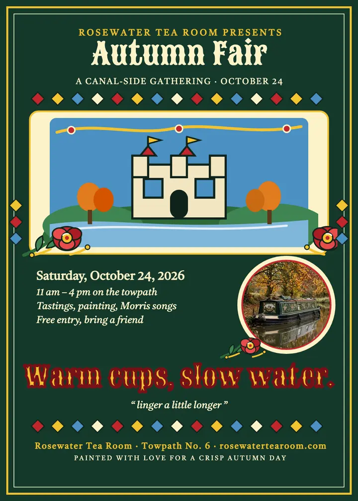 Rosewater autumn fair canal invitation: autumn fair invitation template