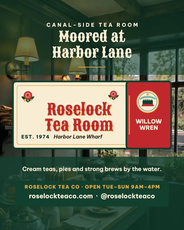 Roselock Tea Co canal tea room post template