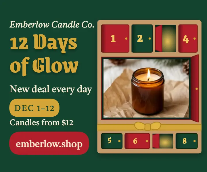 Emberlow 12 Days of Glow advent ad template