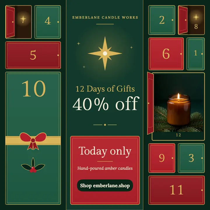 Emberlane 12 days of gifts candle sale template