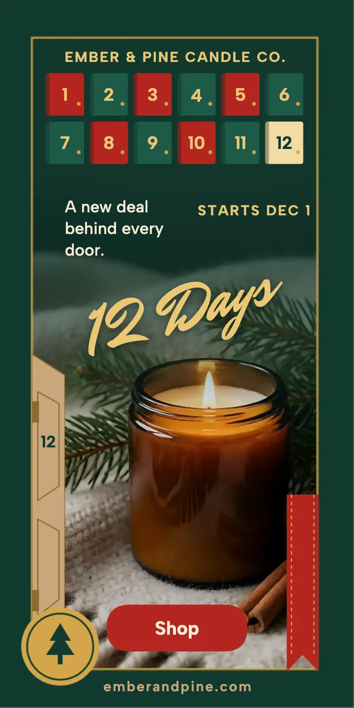 Ember & Pine 12 Days countdown sale ad template
