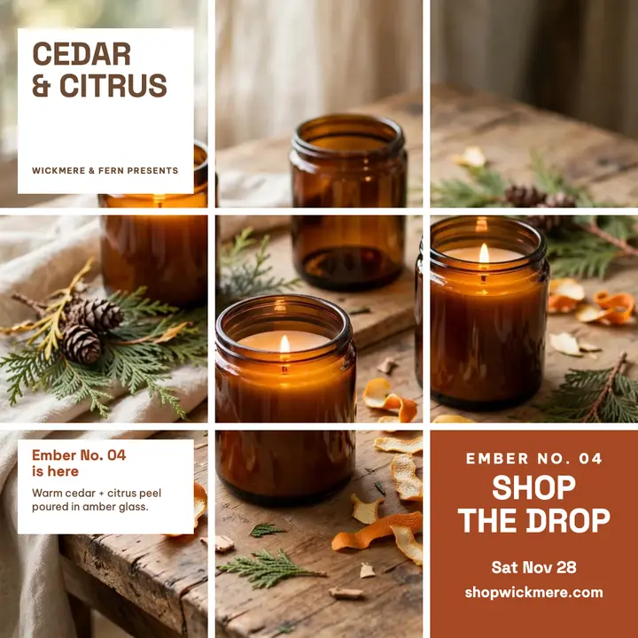 Wickmere and Fern cedar citrus drop grid template