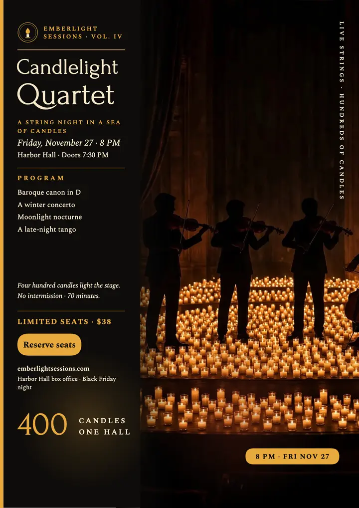 Emberlight Sessions candlelight quartet flyer template